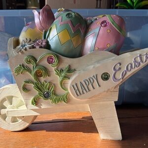 Willow Manor 16.5 Easter Indoor/Outdoor Illuminated Wheelbarrow Battery Op